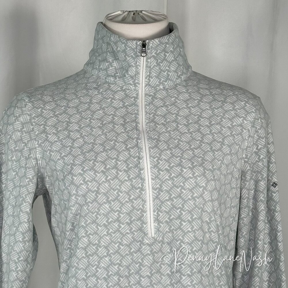 Colombia Glacial 1/2 Zip Pullover Printed Fleece Small Gray - Picture 3 of 9